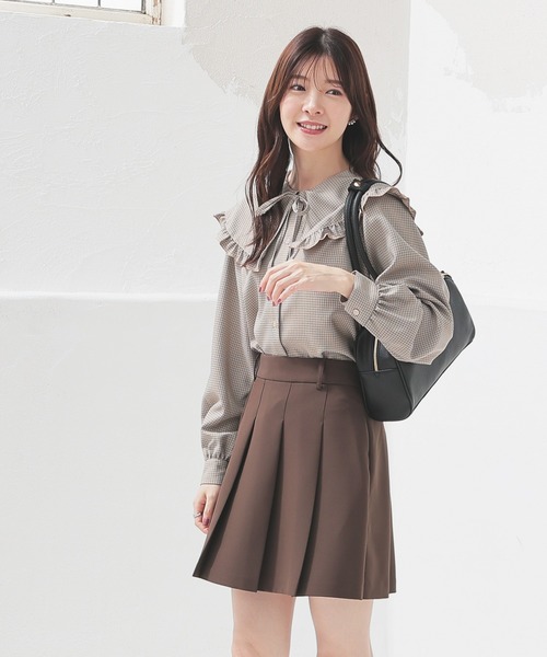 Honeys（ハニーズ）の「ビッグカラーブラウス（シャツ/ブラウス・レディース・ベージュ系その他/ホワイト/グレー系その他/ブラック・L/M/S）」の14枚目の写真