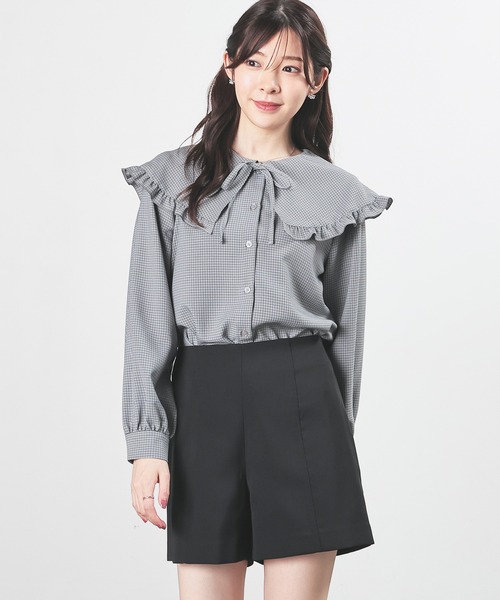 Honeys（ハニーズ）の「ビッグカラーブラウス（シャツ/ブラウス・レディース・ベージュ系その他/ホワイト/グレー系その他/ブラック・L/M/S）」の19枚目の写真