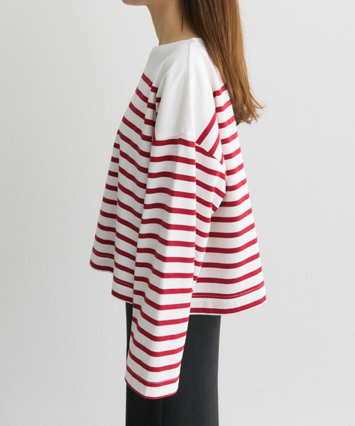 PUAL CE CIN（ピュアルセシン）の「【@kokiminitaコラボ】パネルボーダー ワイドスリーブカットソー（Tシャツ/カットソー・レディース・ボルドー/ネイビー・FREE）」の14枚目の写真