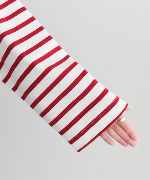 PUAL CE CIN（ピュアルセシン）の「【@kokiminitaコラボ】パネルボーダー ワイドスリーブカットソー（Tシャツ/カットソー・レディース・ボルドー/ネイビー・FREE）」の19枚目の写真