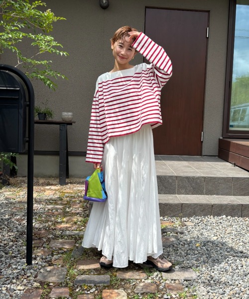 kokiminitaコラボ】パネルボーダー ワイドスリーブカットソー（T