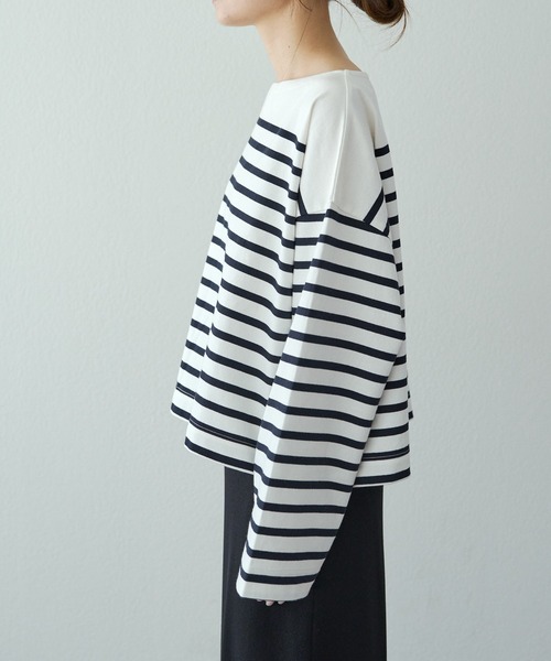 PUAL CE CIN（ピュアルセシン）の「【@kokiminitaコラボ】パネルボーダー ワイドスリーブカットソー（Tシャツ/カットソー・レディース・ボルドー/ネイビー・FREE）」の10枚目の写真