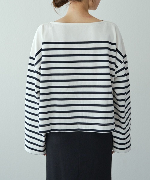 PUAL CE CIN（ピュアルセシン）の「【@kokiminitaコラボ】パネルボーダー ワイドスリーブカットソー（Tシャツ/カットソー・レディース・ボルドー/ネイビー・FREE）」の11枚目の写真