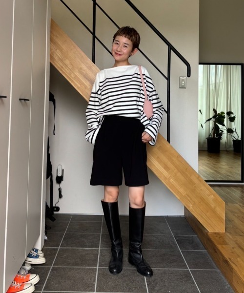 PUAL CE CIN（ピュアルセシン）の「【@kokiminitaコラボ】パネルボーダー ワイドスリーブカットソー（Tシャツ/カットソー・レディース・ボルドー/ネイビー・FREE）」の21枚目の写真