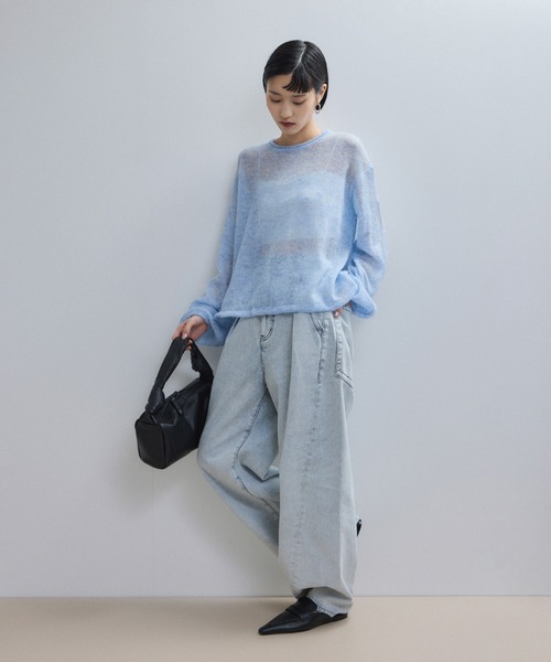 WEB限定】ボリュームスリーブモヘアプルオーバー（ニット