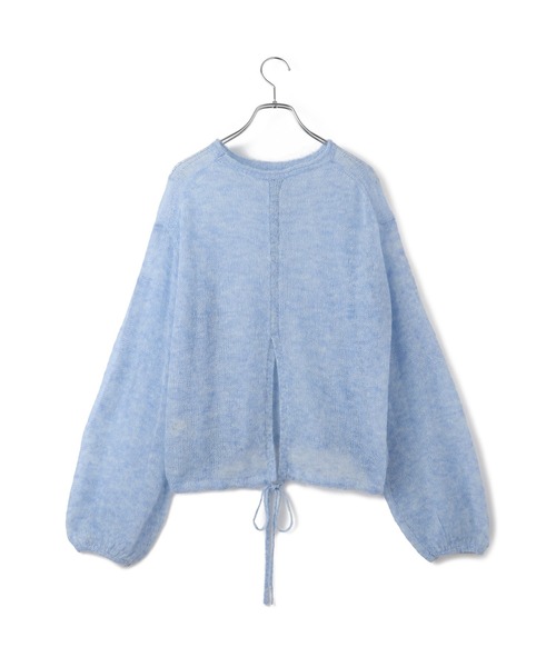 美品 バトナー 3万円 モヘア ニット セーター　ボリュームスリーブ　日本製　青 美品 バトナー 3万円 モヘア ニット セーター ボリュームスリーブ 日本