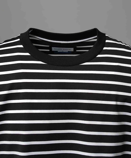 UNISEX》ULTIMA Cotton Border Prime-Over Crew Neck Long Sleeve T