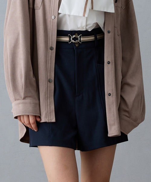 NICOLE CLUB(ニコル クラブ)の「ハイウエストショートパンツ(その他パンツ・レディース・グリーン/ネイビー/ブラウン・MEDIUM)」の3枚目の写真