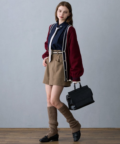 NICOLE CLUB(ニコル クラブ)の「ハイウエストショートパンツ(その他パンツ・レディース・グリーン/ネイビー/ブラウン・MEDIUM)」の4枚目の写真