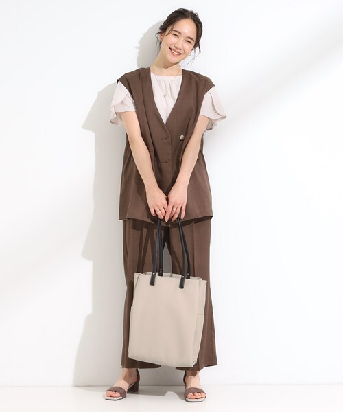 SHOO・LA・RUE（シューラルー）の「【A4】縦型収納トート（トートバッグ・レディース・ブラック/ベージュ系その他7/ブルーグリーン・00）」の9枚目の写真