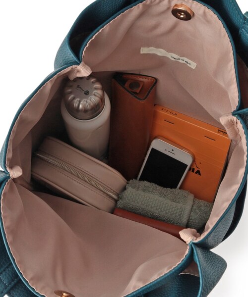 SHOO・LA・RUE（シューラルー）の「【A4】縦型収納トート（トートバッグ・レディース・ブラック/ベージュ系その他7/ブルーグリーン・00）」の19枚目の写真