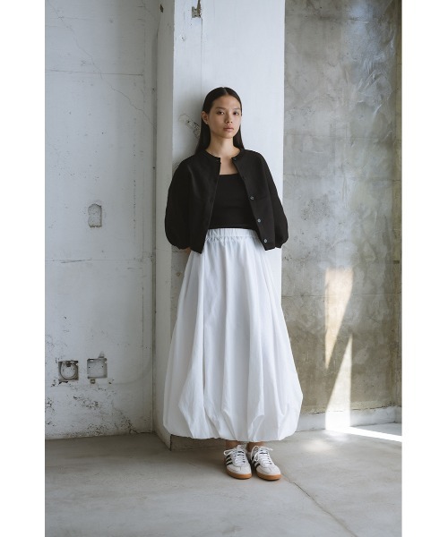 STYLEMIXER(スタイルミキサー)の「パネルフォルムカーディガン 秋服(カーディガン/ボレロ・レディース・オレンジ/アイボリー/ブラック・FREE)」の6枚目の写真