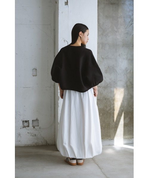 STYLEMIXER(スタイルミキサー)の「パネルフォルムカーディガン 秋服(カーディガン/ボレロ・レディース・オレンジ/アイボリー/ブラック・FREE)」の7枚目の写真