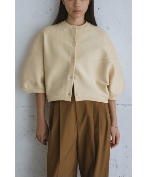 STYLEMIXER(スタイルミキサー)の「パネルフォルムカーディガン 秋服(カーディガン/ボレロ・レディース・オレンジ/アイボリー/ブラック・FREE)」の16枚目の写真