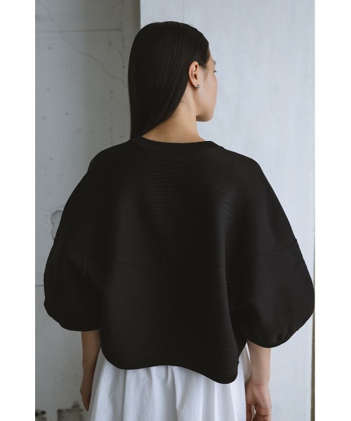 STYLEMIXER(スタイルミキサー)の「パネルフォルムカーディガン 秋服(カーディガン/ボレロ・レディース・オレンジ/アイボリー/ブラック・FREE)」の10枚目の写真