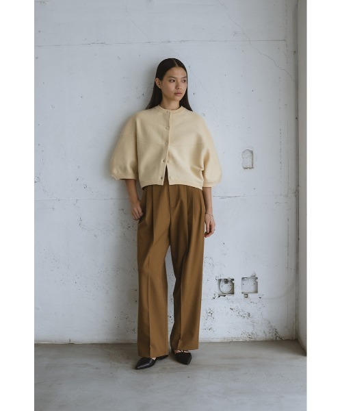 STYLEMIXER(スタイルミキサー)の「パネルフォルムカーディガン 秋服(カーディガン/ボレロ・レディース・オレンジ/アイボリー/ブラック・FREE)」の17枚目の写真