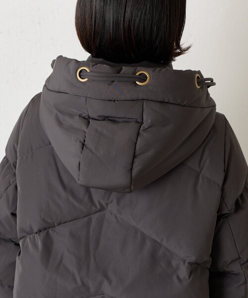 HATRA フード付きダウンジャケット ベージュ/グレー HATRA フード付きダウンジャケット ベージュ/グレー HATRA フード付き