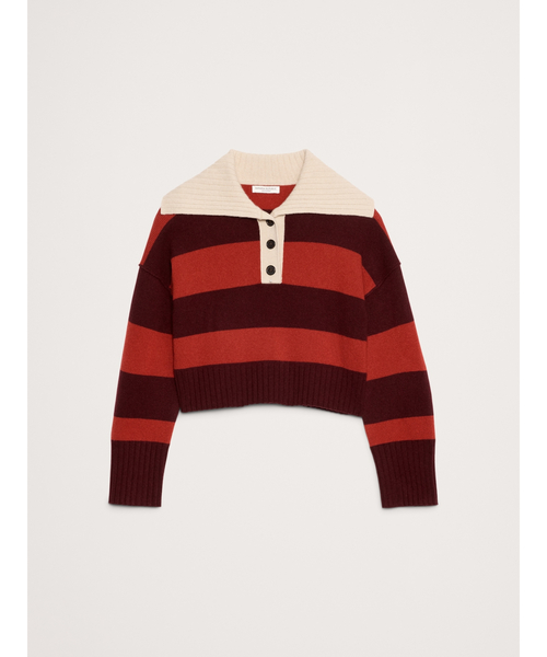 Banana Republic（バナナリパブリック）の「オーバーサイズ カシミヤ クロップド ニットポロニット（ニット/セーター・レディース・ブラウン/レッド系その他・L/S/M/XS）」の9枚目の写真