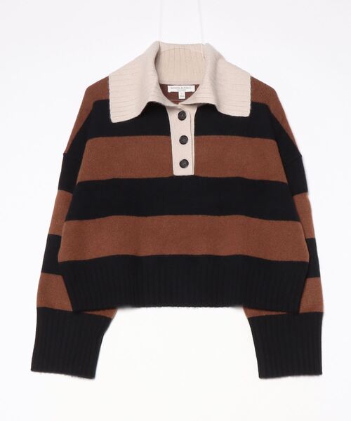 Banana Republic（バナナリパブリック）の「オーバーサイズ カシミヤ クロップド ニットポロニット（ニット/セーター・レディース・ブラウン/レッド系その他・L/S/M/XS）」の3枚目の写真