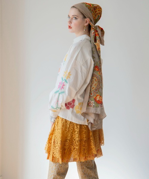 チャイハネ(チャイハネ)の「【チャイハネ】サリレアミニスカート(スカート・レディース・ブラック/マスタード/ピンク/ホワイト・FREE)」の12枚目の写真