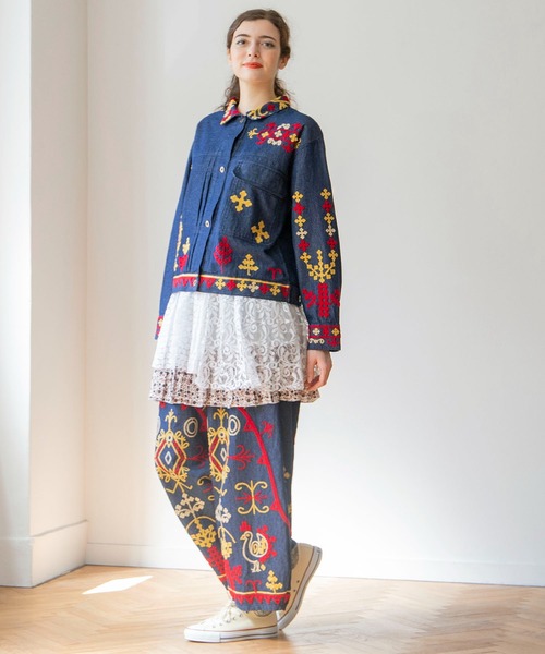 チャイハネ(チャイハネ)の「【チャイハネ】サリレアミニスカート(スカート・レディース・ブラック/マスタード/ピンク/ホワイト・FREE)」の8枚目の写真