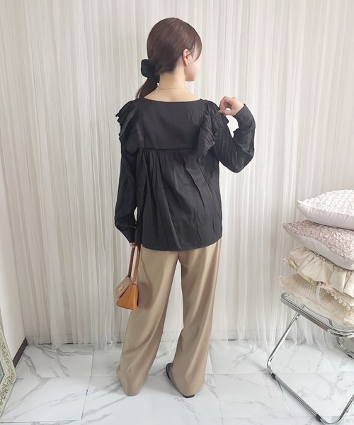 frunco(フランコ)の「【ZOZO限定】ルーズフィットフリルブラウス(シャツ/ブラウス・レディース・ホワイト/ブラック・FREE)」の18枚目の写真