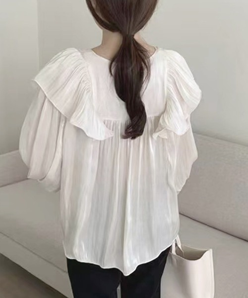 frunco(フランコ)の「【ZOZO限定】ルーズフィットフリルブラウス(シャツ/ブラウス・レディース・ホワイト/ブラック・FREE)」の22枚目の写真