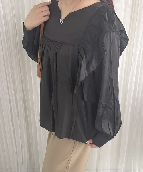 frunco(フランコ)の「【ZOZO限定】ルーズフィットフリルブラウス(シャツ/ブラウス・レディース・ホワイト/ブラック・FREE)」の15枚目の写真
