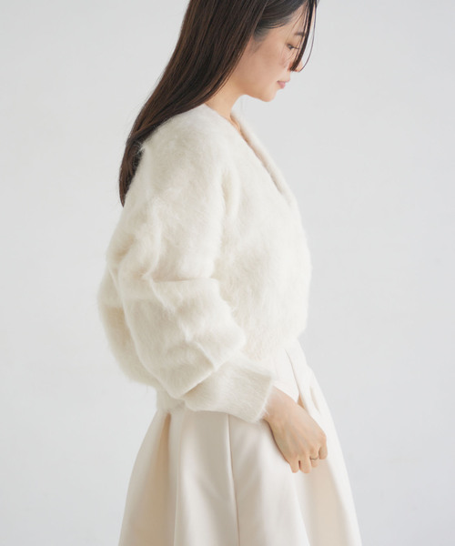 NOBLE アルパカ混シャギーショートカーデ NOBLE アルパカ混シャギーショートカーデ アルパカ混シャギー