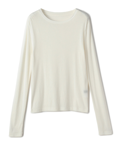 N.O.R.C（ノーク）の「コットンシアーロングスリーブトップス（Tシャツ/カットソー・レディース・オフホワイト/ブラック・フリー）」の15枚目の写真