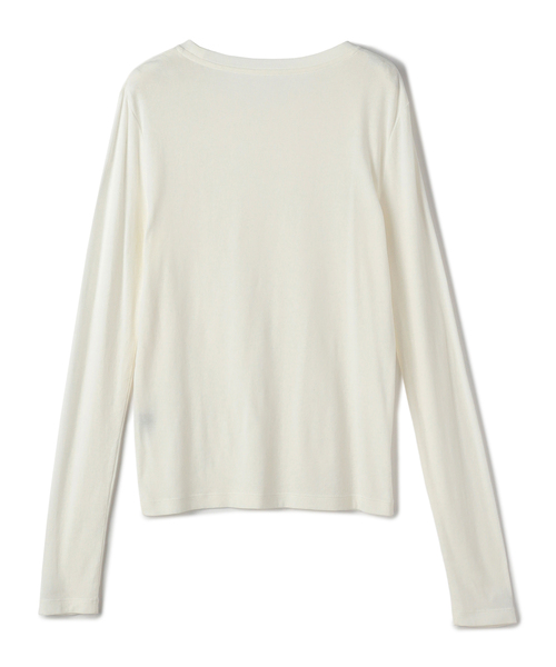 N.O.R.C（ノーク）の「コットンシアーロングスリーブトップス（Tシャツ/カットソー・レディース・オフホワイト/ブラック・フリー）」の16枚目の写真