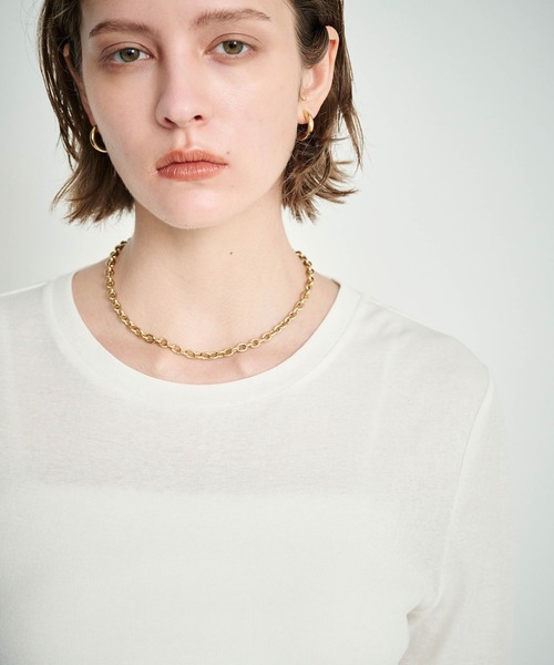 N.O.R.C（ノーク）の「コットンシアーロングスリーブトップス（Tシャツ/カットソー・レディース・オフホワイト/ブラック・フリー）」の13枚目の写真