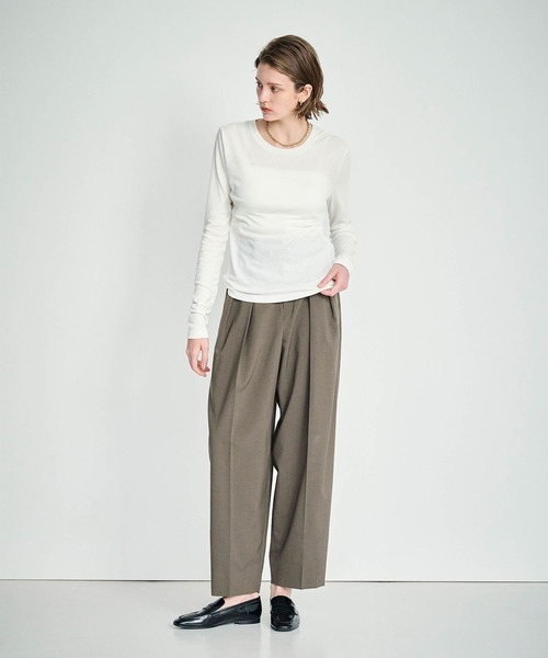 N.O.R.C（ノーク）の「コットンシアーロングスリーブトップス（Tシャツ/カットソー・レディース・オフホワイト/ブラック・フリー）」の10枚目の写真