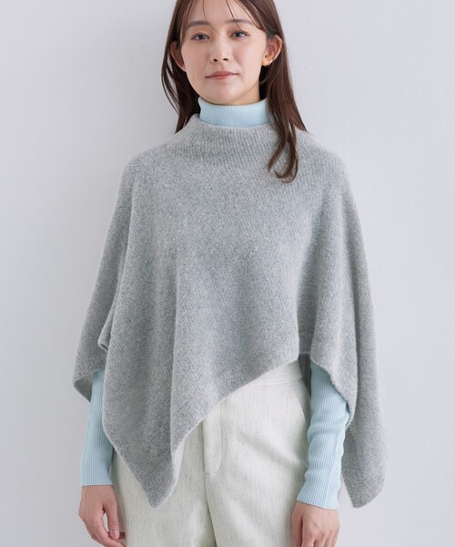セール】【エアリー素材】ブークレケープポンチョ（ニット/セーター