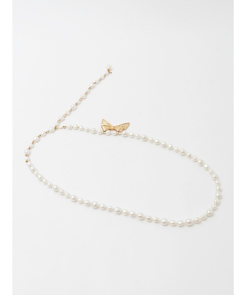 リボンモチーフ使いパールチェーンベルト リボンモチーフ使いパールチェーンベルト（ベルト）｜PINK HOUSE