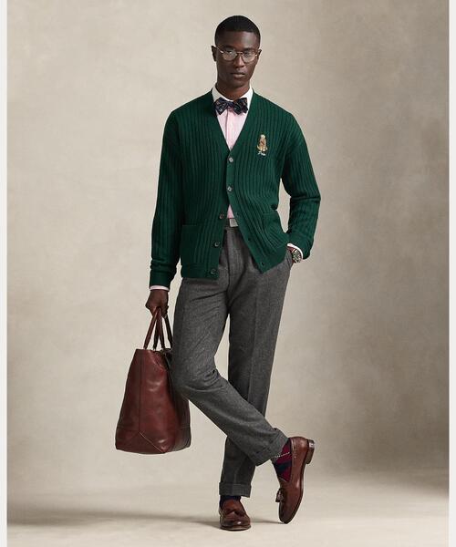 ビッグ フィット ドッグエンブロイダリー ウール カーディガン