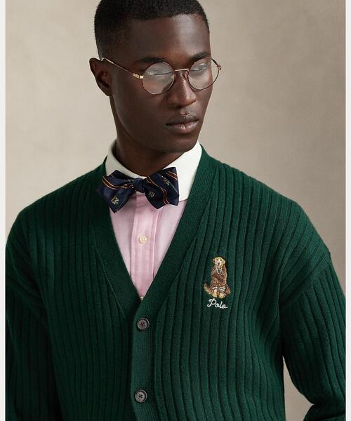 【激レア】ラルフローレン ♡グリーンチェック　コットンウールカーディガン 激レア】ラルフローレン ♡グリーンチェック コットンウール