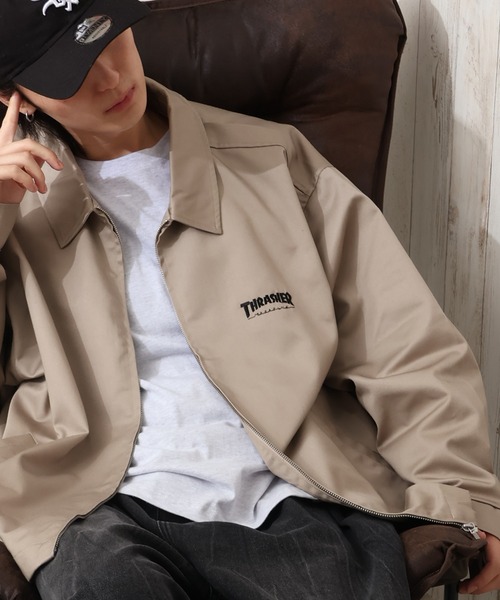 THRASHER(スラッシャー)の「【THRASHER/スラッシャー】T/Cツイル ジップアップブルゾン(ブルゾン・メンズ・ベージュ/ダークグリーン/ブラック・M/L/XL)」の2枚目の写真