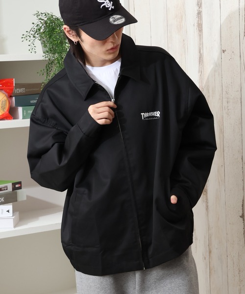 THRASHER(スラッシャー)の「【THRASHER/スラッシャー】T/Cツイル ジップアップブルゾン(ブルゾン・メンズ・ベージュ/ダークグリーン/ブラック・M/L/XL)」の1枚目の写真
