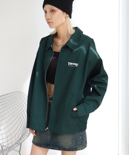 THRASHER(スラッシャー)の「【THRASHER/スラッシャー】T/Cツイル ジップアップブルゾン(ブルゾン・メンズ・ベージュ/ダークグリーン/ブラック・M/L/XL)」の3枚目の写真