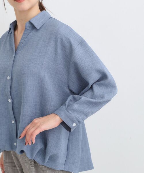 SHOO・LA・RUE（シューラルー）の「【S-LL】インせず着られる デニムライク前開きブラウス（シャツ/ブラウス・レディース・ブルー/ブルー系その他・04/03/02/01）」の15枚目の写真