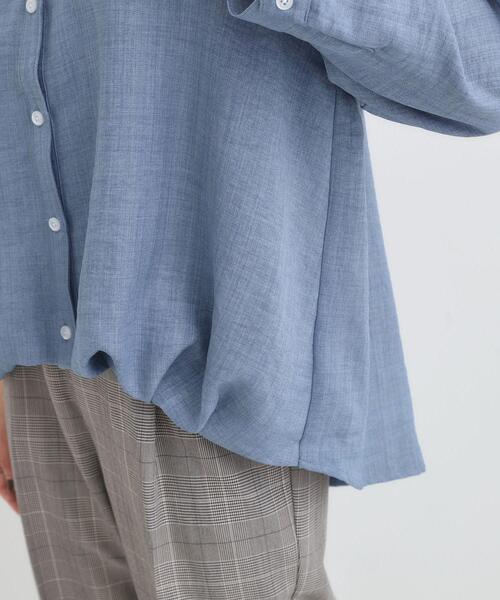 S-LL】インせず着られる デニムライク前開きブラウス（シャツ/ブラウス