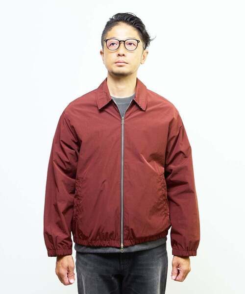 MEN'S MELROSE（メンズメルローズ）の「割繊タフタ×トラッドチェックリバーシブルハリントンジャケット（ブルゾン・メンズ・チャコールグレー/ボルドー・2/3/4）」の15枚目の写真