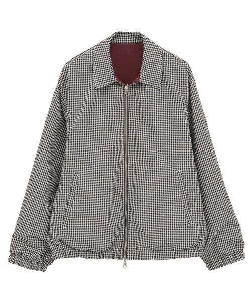 セール】割繊タフタ×トラッドチェックリバーシブルハリントン