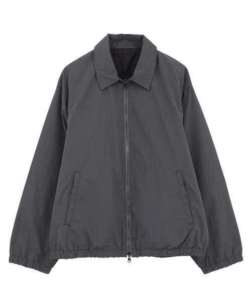 MEN'S MELROSE（メンズメルローズ）の「割繊タフタ×トラッドチェックリバーシブルハリントンジャケット（ブルゾン・メンズ・チャコールグレー/ボルドー・2/3/4）」の10枚目の写真