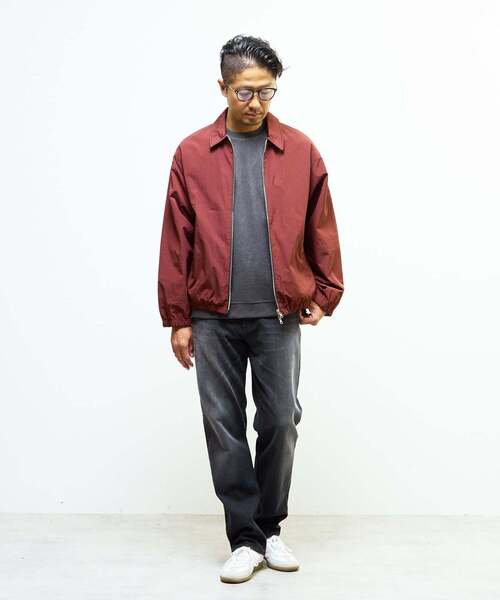MEN'S MELROSE（メンズメルローズ）の「割繊タフタ×トラッドチェックリバーシブルハリントンジャケット（ブルゾン・メンズ・チャコールグレー/ボルドー・2/3/4）」の22枚目の写真