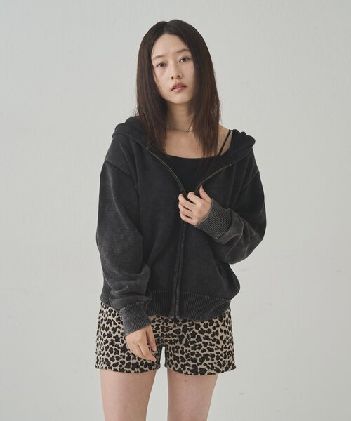 WHO'S WHO gallery（フーズフーギャラリー）の「【KOOKY'N/クーキー】ピグメント加工ジップニットパーカー（パーカー・メンズ・ネイビー/チャコールグレー/ブラウン・SMALL/X-SMALL/MEDIUM）」の18枚目の写真