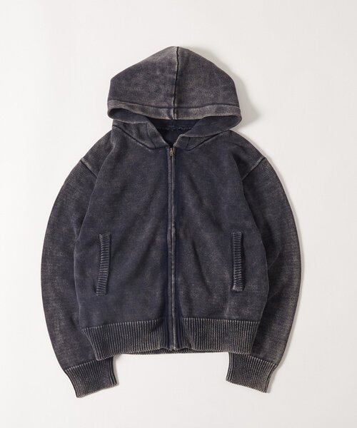 WHO'S WHO gallery（フーズフーギャラリー）の「【KOOKY'N/クーキー】ピグメント加工ジップニットパーカー（パーカー・メンズ・ネイビー/チャコールグレー/ブラウン・SMALL/X-SMALL/MEDIUM）」の20枚目の写真
