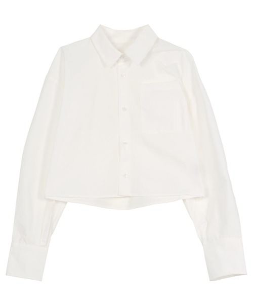 KOBE LETTUCE（コウベレタス）の「クロップドシャツ（シャツ/ブラウス・レディース・オフホワイト/ブラック/ブラウン・M）」の6枚目の写真