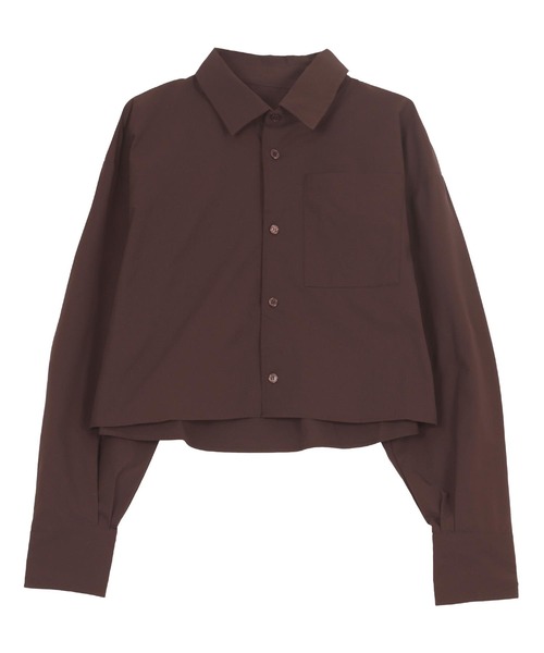 KOBE LETTUCE（コウベレタス）の「クロップドシャツ（シャツ/ブラウス・レディース・オフホワイト/ブラック/ブラウン・M）」の4枚目の写真